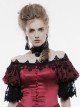 Palace Style Retro Black Lace Red Jewel Inlay Gothic Necklace