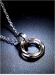 Steam Punk Retro Concise Golden Ring Pendants Women's Necklace