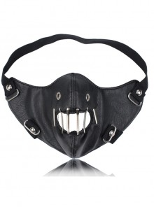 Black Skull Design Steam Punk Outdoors Windproof Breathable PU Mask