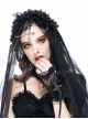Gothic Black Lace Cross And Chain Women's Gloves