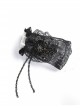 Gothic Black Lace Cross And Chain Women's Gloves