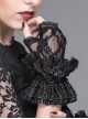 Gothic Butterfly Decoration Black Lace Short Gloves