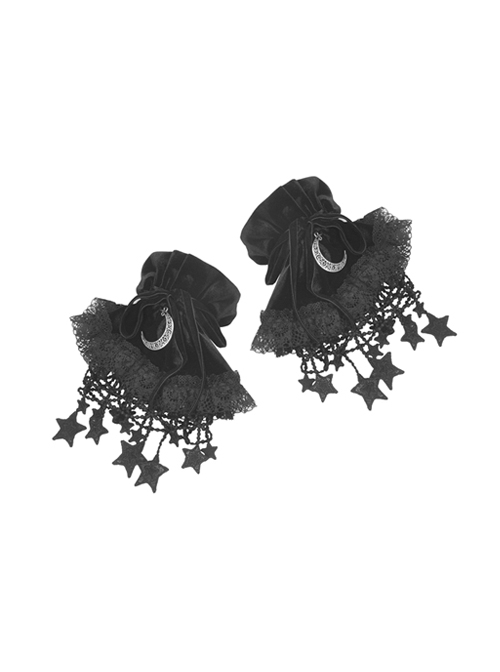 Moon Pendant Star Tassel Gothic Lolita Black Hand-sleeves