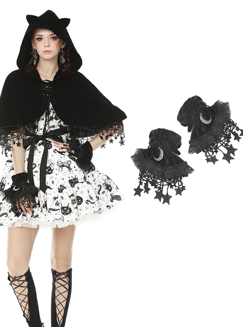 Moon Pendant Star Tassel Gothic Lolita Black Hand-sleeves