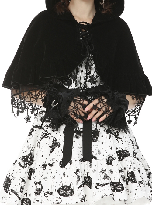 Moon Pendant Star Tassel Gothic Lolita Black Hand-sleeves