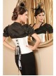 White And Black Lace Underbust Victorian Corset