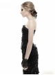 Black PU Leather Button Jacquard Gothic Corset