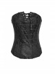 Black PU Leather Button Jacquard Gothic Corset