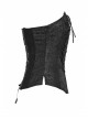 Black PU Leather Button Jacquard Gothic Corset