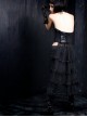 Phoenix Style Black Overlength Gauze Tail Gothic Croset
