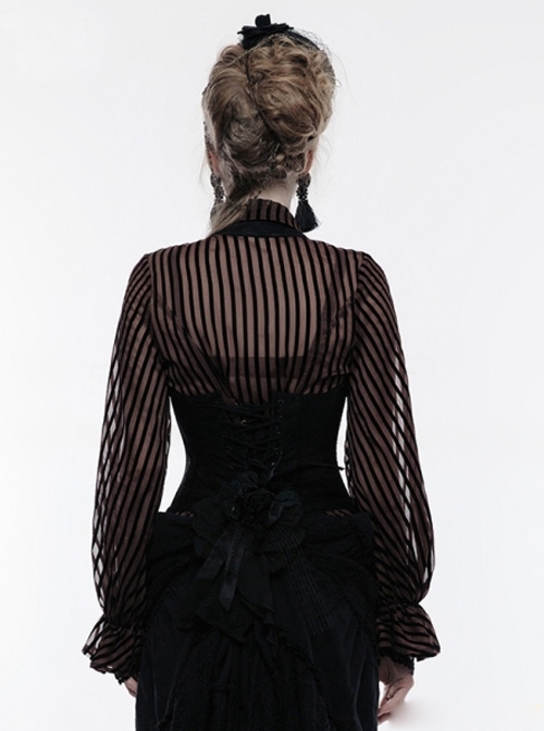 Black Lace Jacquard Halter Underbust Gothic Corset