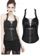 Decorative Pattern Lace-up Gothic Black Halter Corset