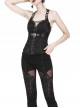 Decorative Pattern Lace-up Gothic Black Halter Corset