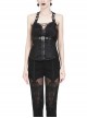 Decorative Pattern Lace-up Gothic Black Halter Corset
