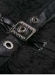 Decorative Pattern Lace-up Gothic Black Halter Corset