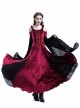 Medieval Velvet Off-the-Shoulder Wine Red Dress