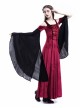 Medieval Velvet Off-the-Shoulder Wine Red Dress