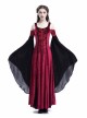 Medieval Velvet Off-the-Shoulder Wine Red Dress