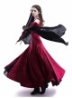 Medieval Velvet Off-the-Shoulder Wine Red Dress