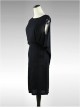 Black Cotton-linen Slim Fit Sleeveless Medium Length Cheap Dress