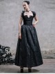 Black Slim Changeable Gothic Hanging Neck Type Backless Long Dress With Detachable Collar