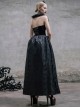 Black Slim Changeable Gothic Hanging Neck Type Backless Long Dress With Detachable Collar