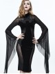 Black Sexy Slim Gothic Translucent Long Sleeve Dress