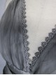 Silver Sexy V-collar Printing Gothic Sling Backless Dress