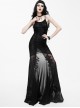 Black Slim Backless Sexy Sling Mermaid-tail Long Dress