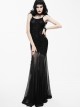 Black Slim Backless Sexy Sling Mermaid-tail Long Dress