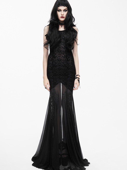 Black Slim Backless Sexy Sling Mermaid-tail Long Dress