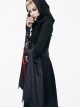 Black Lace Hooded Slim Gothic Trumpet Sleeve Witch Dress