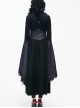 Black Lace Hooded Slim Gothic Trumpet Sleeve Witch Dress