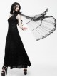 Black Sleeveless Slim Embroidery Gothic Party Dress