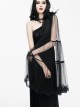 Black Sleeveless Slim Embroidery Gothic Party Dress