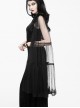 Black Sleeveless Slim Embroidery Gothic Party Dress