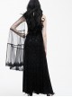 Black Sleeveless Slim Embroidery Gothic Party Dress