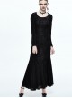 Black Hooded Lace Witch Gothic Slim Long Dress