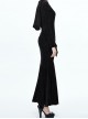 Black Hooded Lace Witch Gothic Slim Long Dress