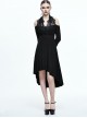 Black Eyelash-lace Collar Gothic Slim Backless Long Sleeve Dress