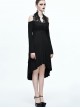 Black Eyelash-lace Collar Gothic Slim Backless Long Sleeve Dress