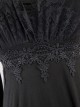 Black Eyelash-lace Collar Gothic Slim Backless Long Sleeve Dress