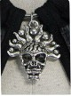 Gothic Skull Pendant Black Irregular Hem Halter Dress