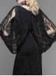Black Gothic Low Cut V-Neck Lace Long Dress