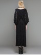 Black Gothic Low Cut V-Neck Lace Long Dress