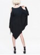 Gothic Concise Black Off Shoulder Irregular Hem Dress