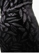 Gothic Black Deep V-collar Feather Printing Backless Sling Dress