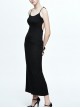 Gothic Black Sexy Sling Backless Long Dress