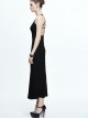 Gothic Black Sexy Sling Backless Long Dress