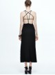 Gothic Black Sexy Sling Backless Long Dress
